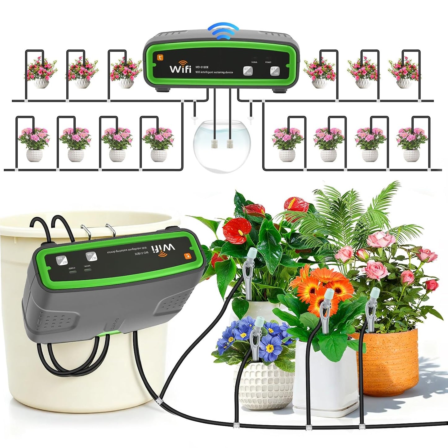 Kit d'arrosage goutte à goutte – connexion Wi-Fi