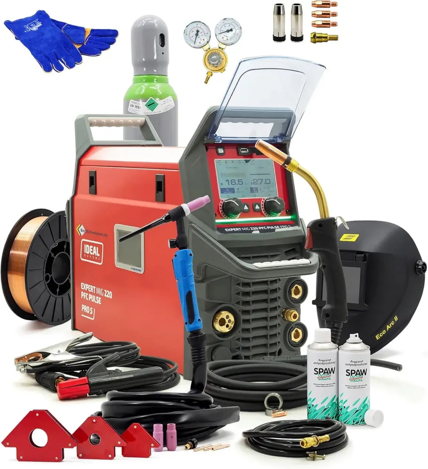 Poste à Souder Polyvalent 220 PFC - MIG MAG & TIG Double Impulsions avec Accessoires