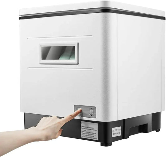 Mini Lave-vaisselle de Table 6 Couverts - Acier Inoxydable, Économie d'Eau, 800W, Idéal pour Cuisine Compacte