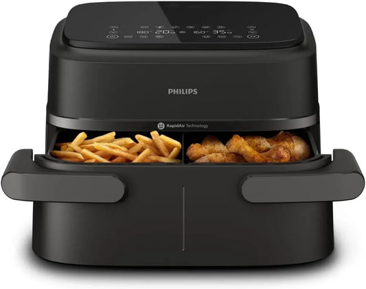 Philips Airfryer Série 1000 avec Panier Amovible - Capacité 7.1L, Technologie RapidAir, 10 Programmes, Réduction de Graisses 90%, Compact, Compatible HomeID