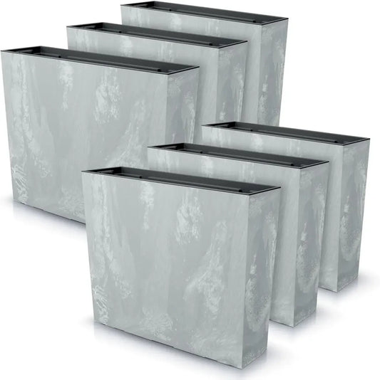 Jardinière Rectangulaire Effet Béton pour Intérieur et Extérieur - 58x18x49,8 cm, 44 L